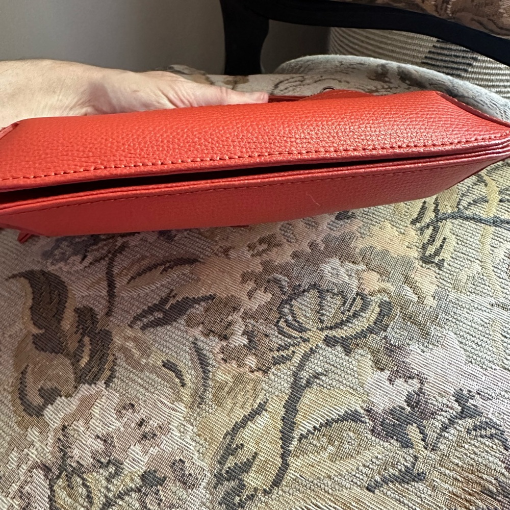 Longchamp leather burnt Orange Shoulder handBag bag small - Picture 13 of 14